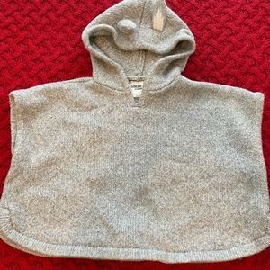 Gray bunny poncho for girls